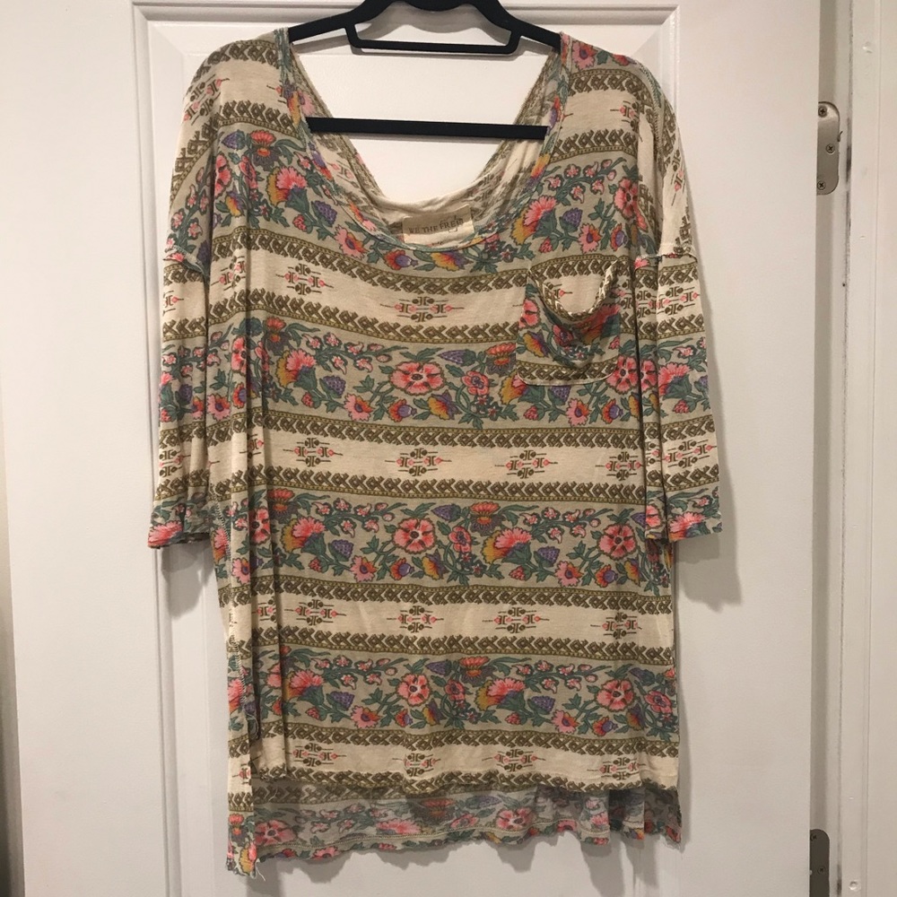 Free People Patterned Flowy Top